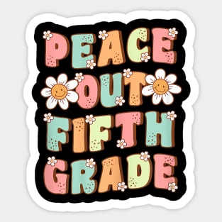 Peace Out Fifth Grade Cute Groovy Last Day of 5th Grade Sticker